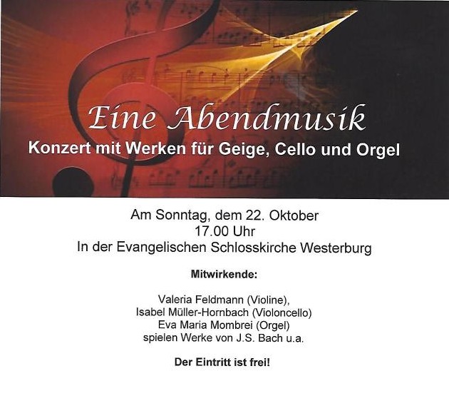 Konzert mit Werken für Geige, Cello und Orgel